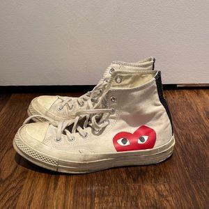Converse All Stars Play x Comme des Garçons white high tops size 6